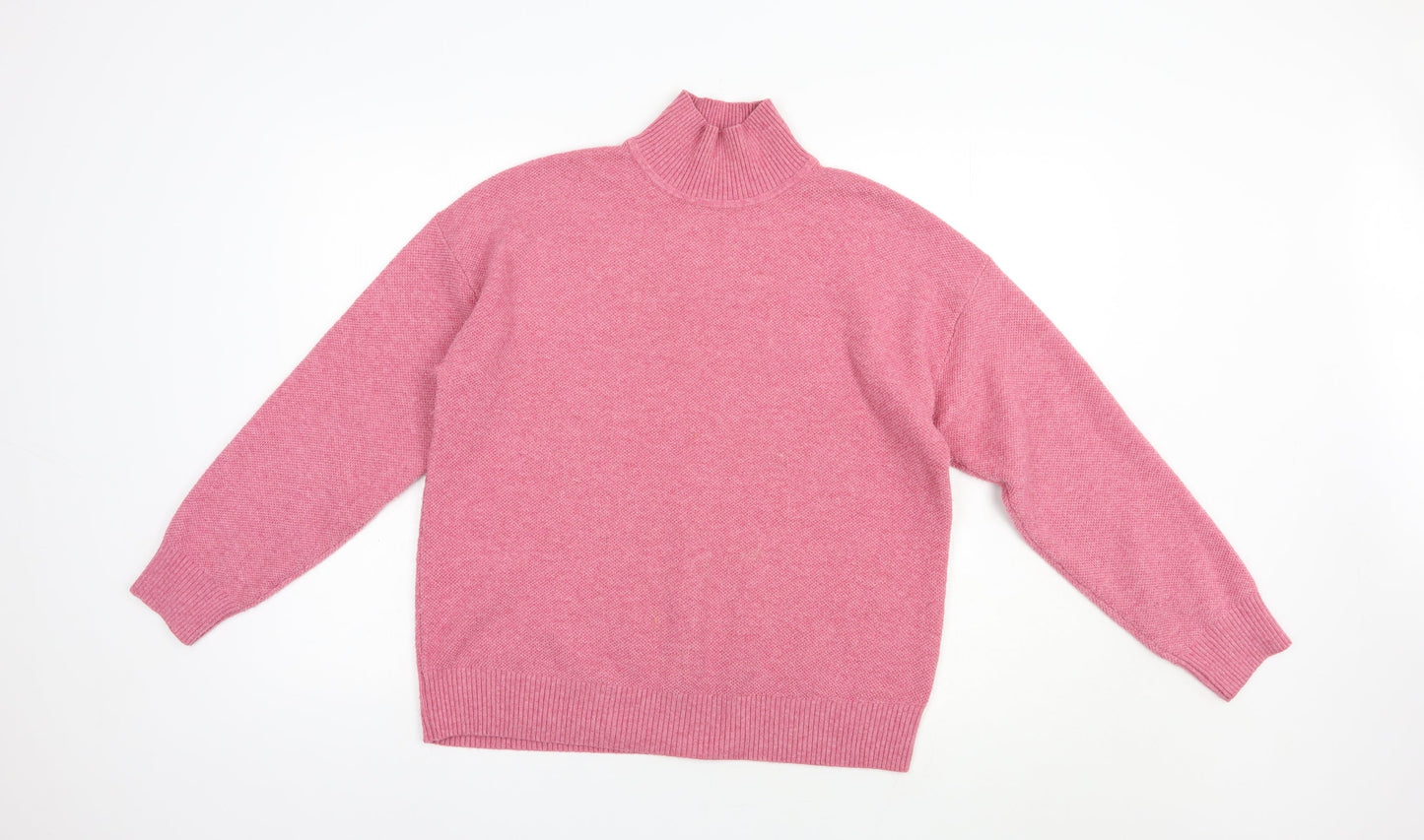 Marks and Spencer Womens Pink High Neck  Polyester Pullover Jumper Size S