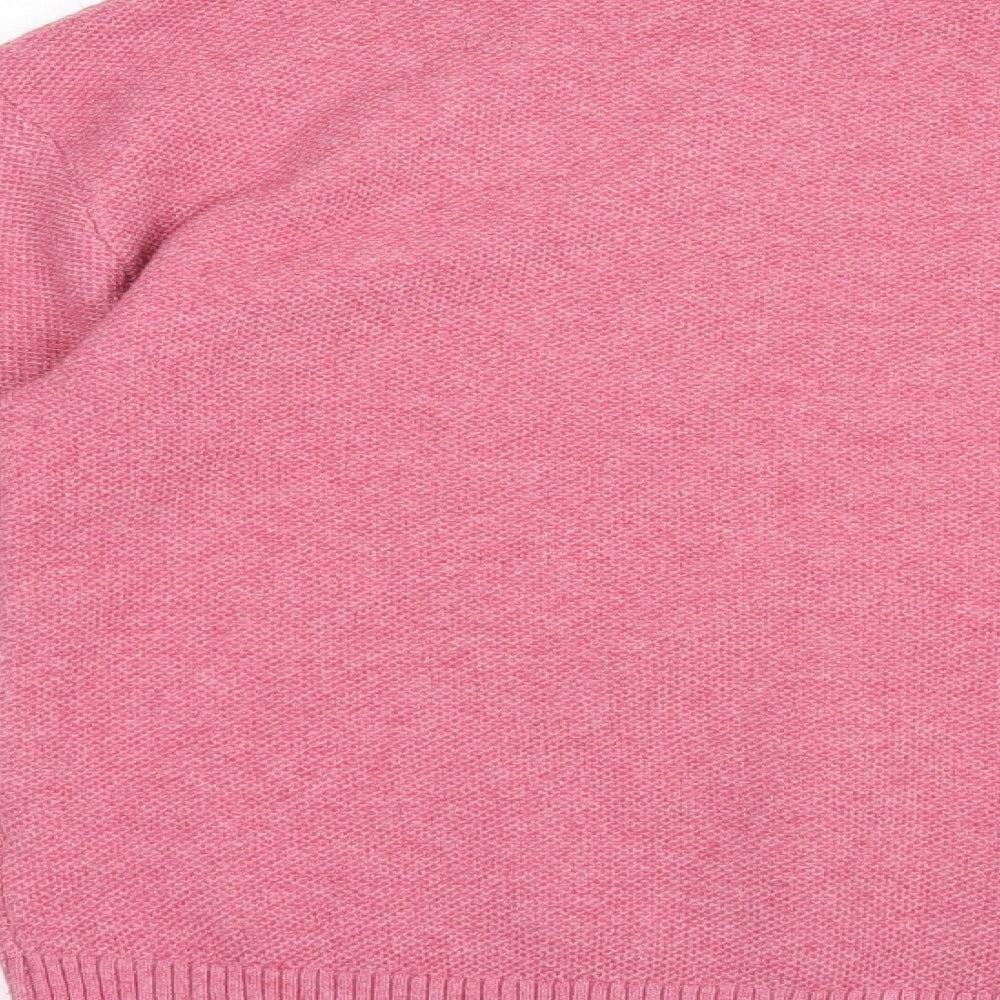 Marks and Spencer Womens Pink High Neck  Polyester Pullover Jumper Size S