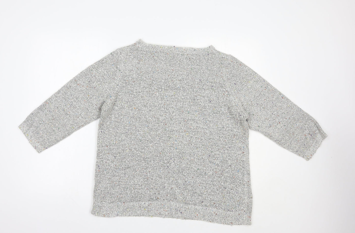 M&Co Womens Grey Boat Neck  Acrylic Pullover Jumper Size 18