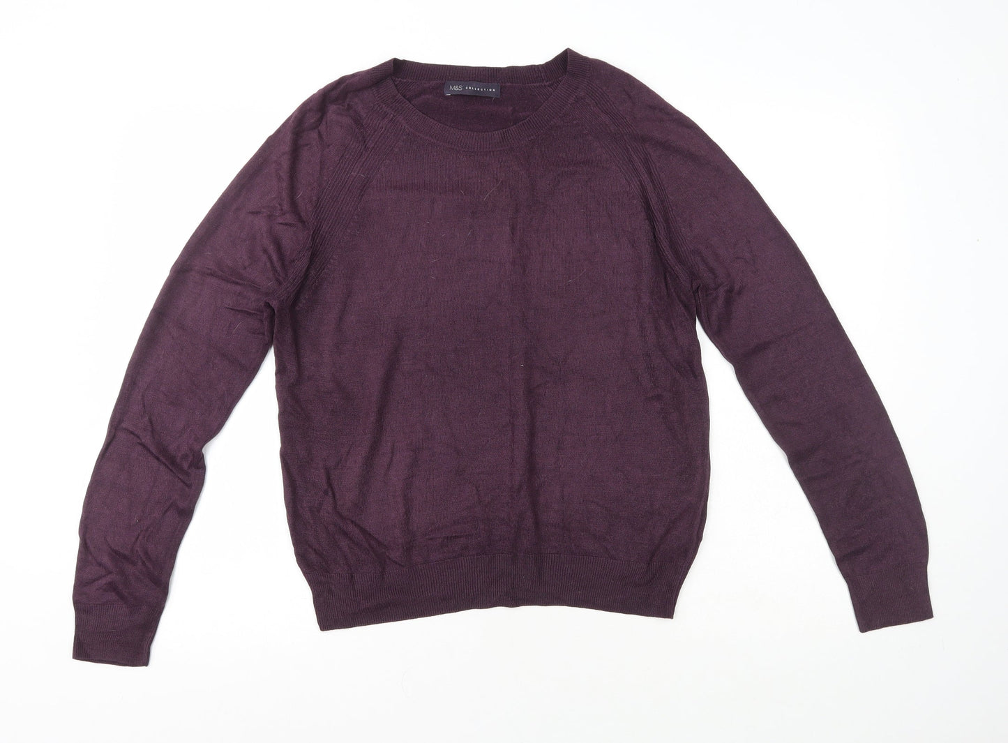 Marks and Spencer Womens Purple  Acrylic Pullover Sweatshirt Size 12