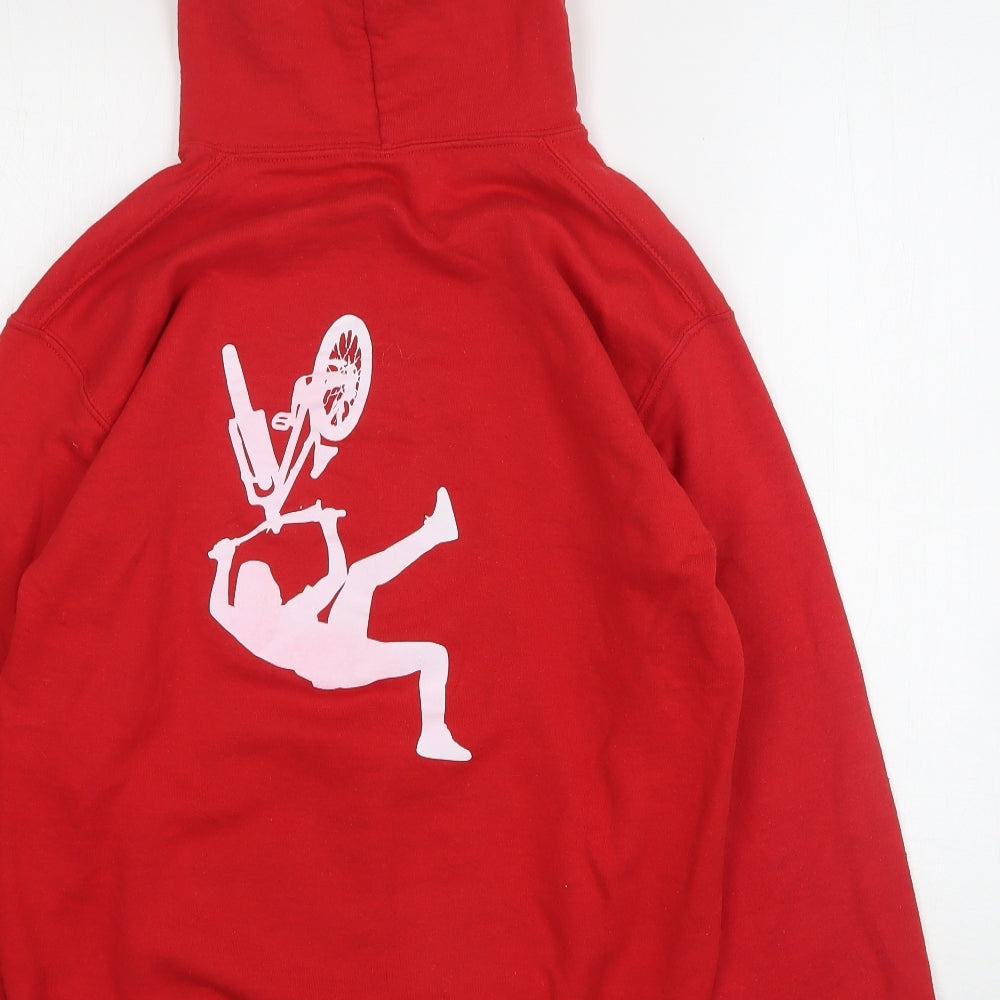 Gildan Mens Red  Cotton Pullover Hoodie Size S   - Deadpool