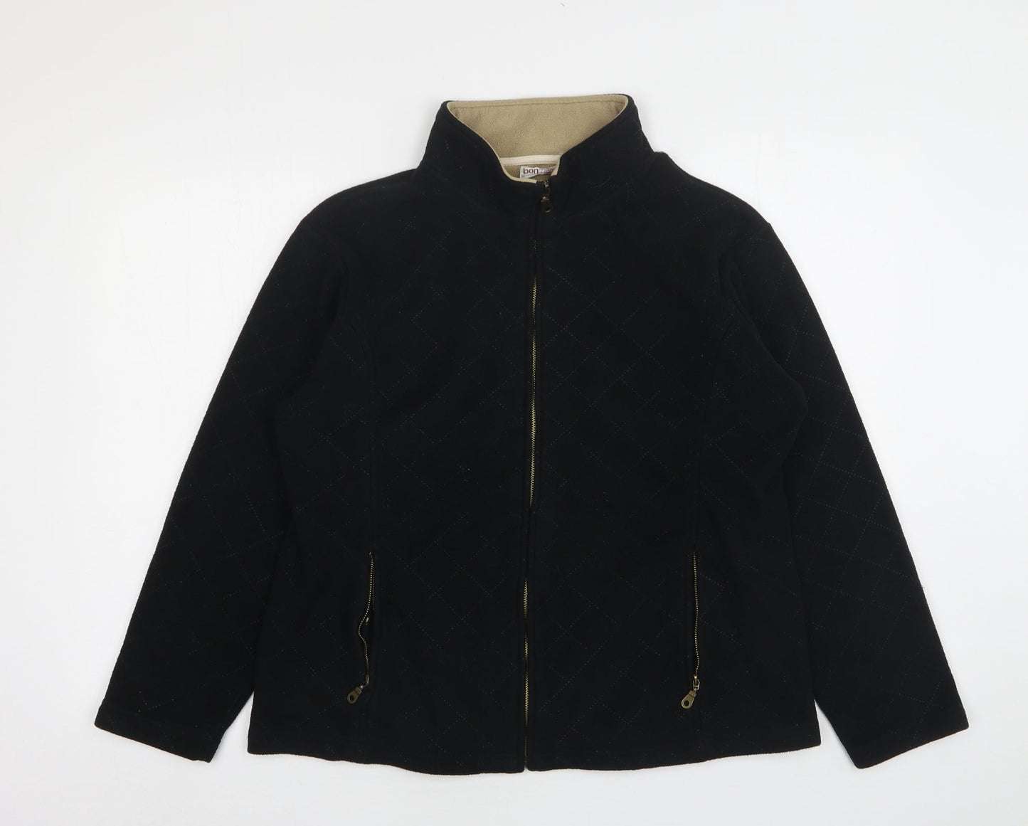 Bonmarché Womens Black  Polyester Full Zip Sweatshirt Size S