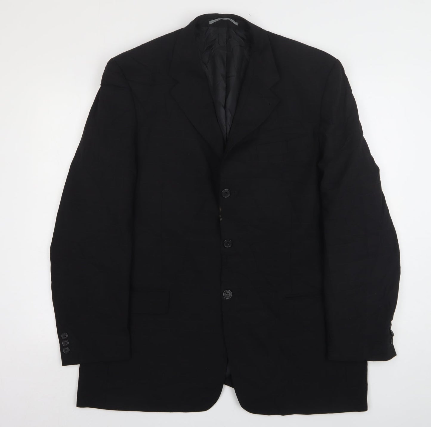NEXT Mens Black Check Wool Jacket Suit Jacket Size 44