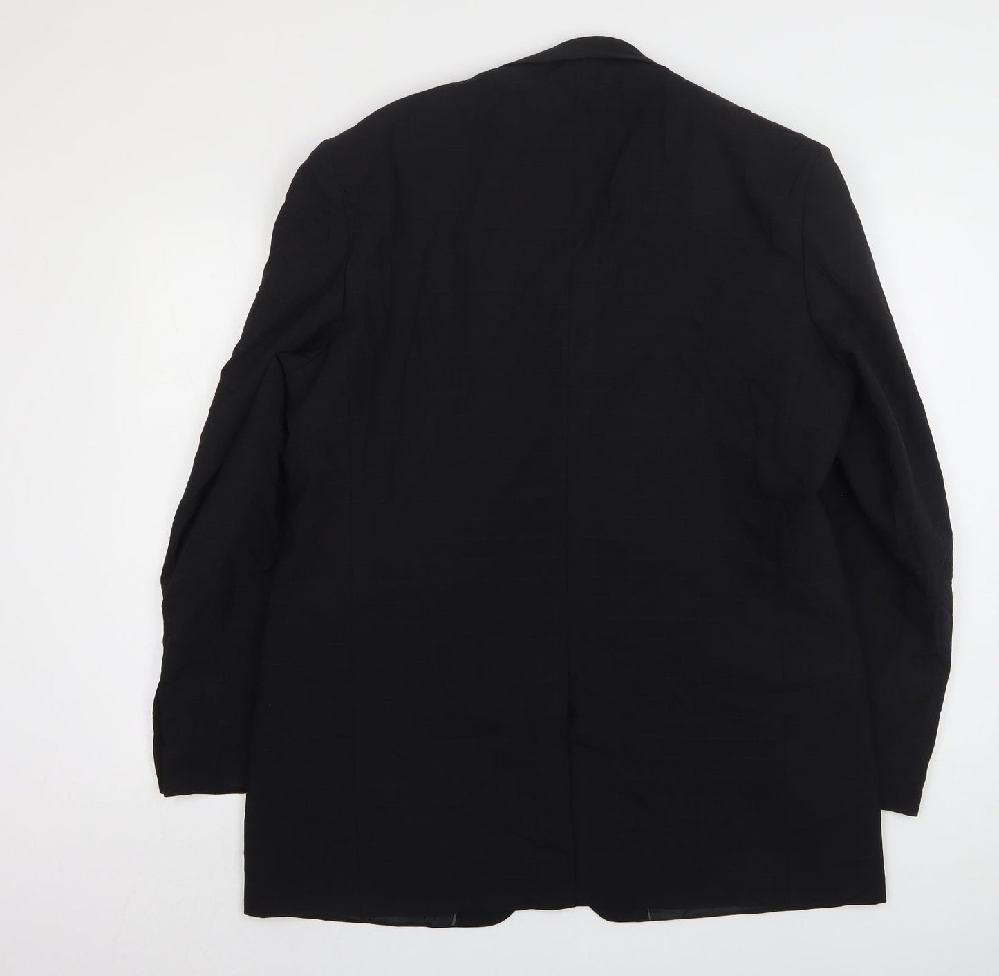 NEXT Mens Black Check Wool Jacket Suit Jacket Size 44