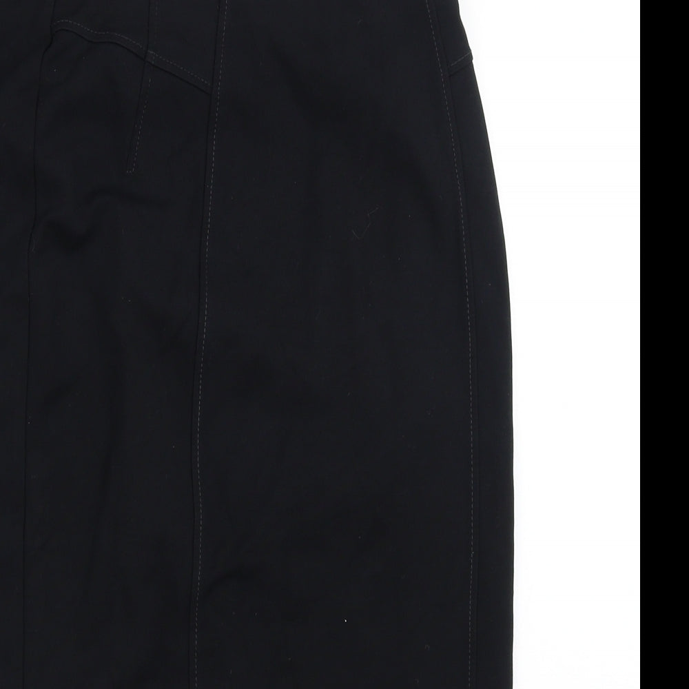 Preworn Womens Black  Polyester Straight & Pencil Skirt Size 30 in