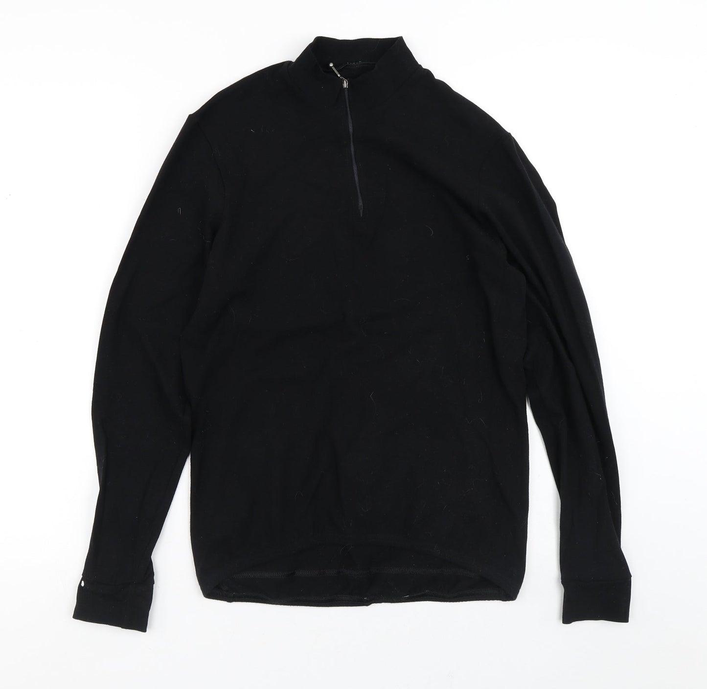 Dupont Womens Black  Cotton Pullover Sweatshirt Size S
