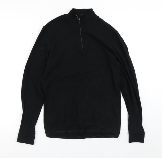 Dupont Womens Black  Cotton Pullover Sweatshirt Size S