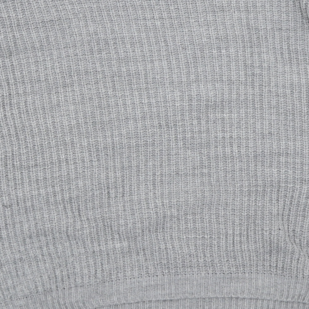 I SAW IT FIRST Mens Grey Round Neck  Acrylic Pullover Jumper Size S