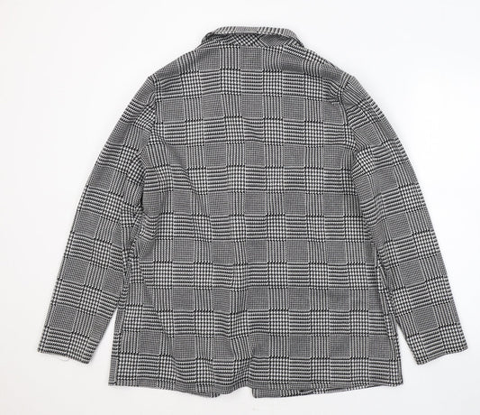 Papaya Womens Black Geometric  Jacket Blazer Size 12