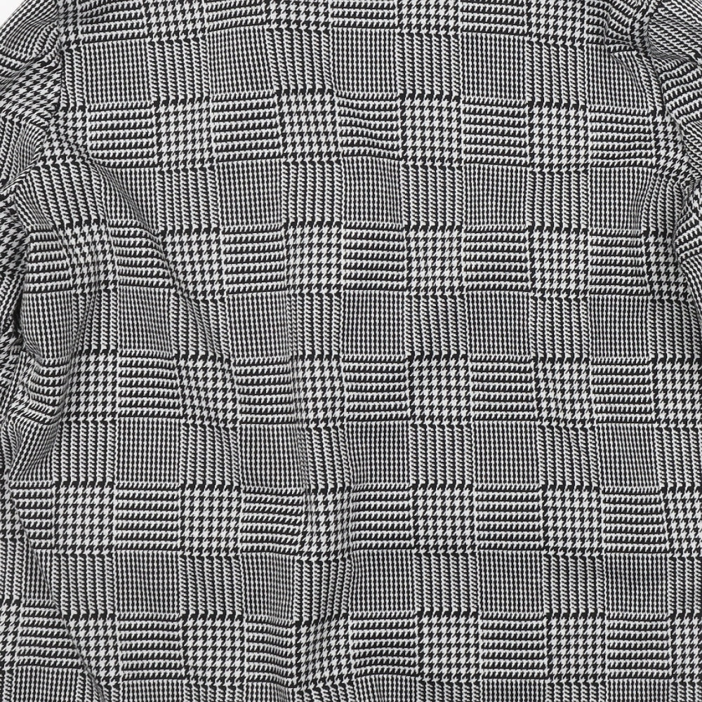 Papaya Womens Black Geometric  Jacket Blazer Size 12