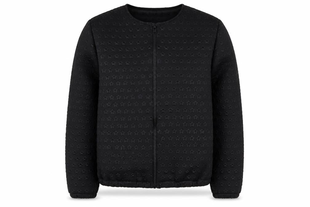 Marks and Spencer Girls Black Geometric Polyester Full Zip Sweatshirt Size 12-13 Years  Zip - Star