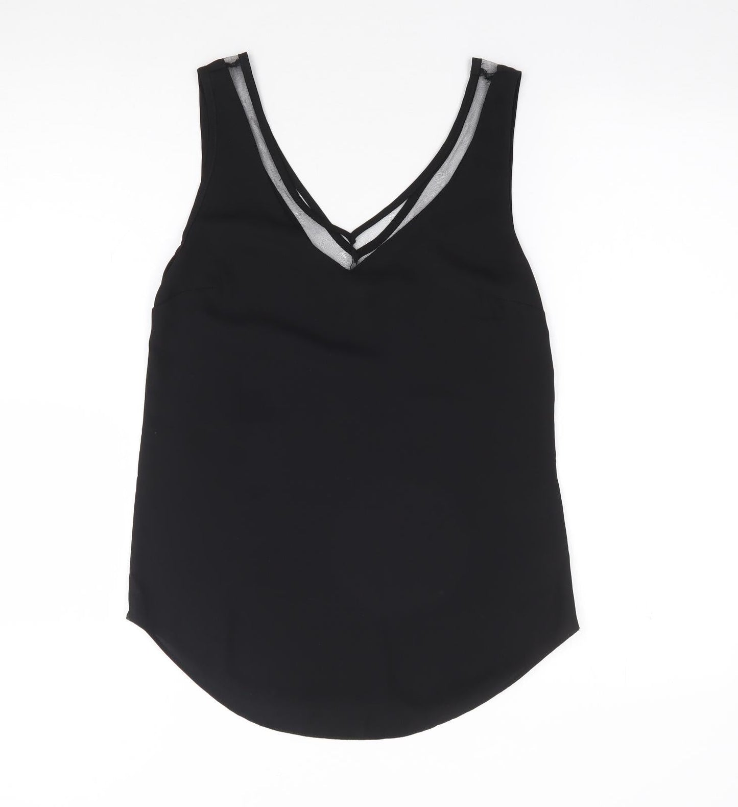 ASOS Womens Black  Polyester Jersey Tank Size 6 V-Neck