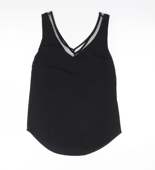 ASOS Womens Black  Polyester Jersey Tank Size 6 V-Neck