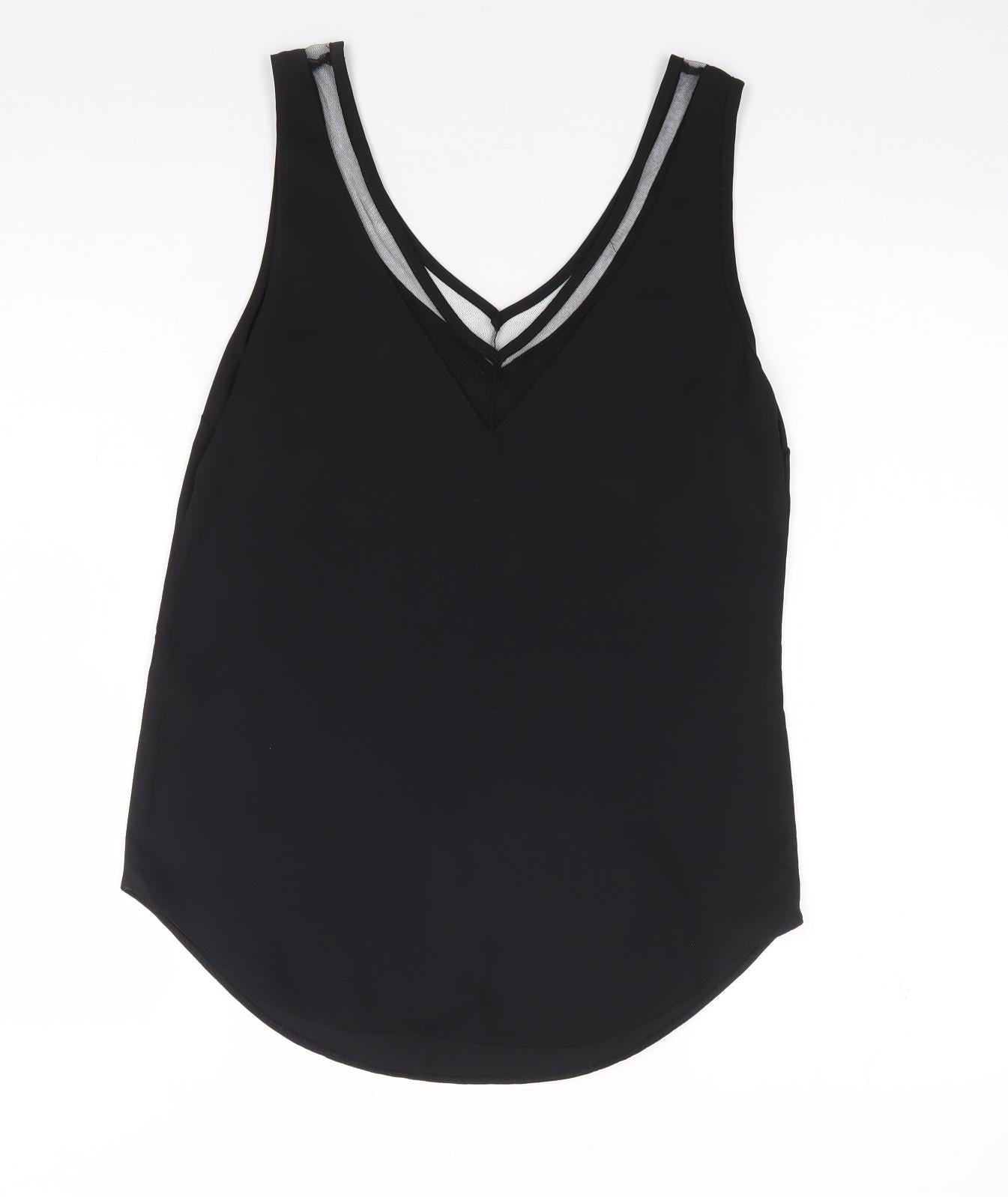 ASOS Womens Black  Polyester Jersey Tank Size 6 V-Neck