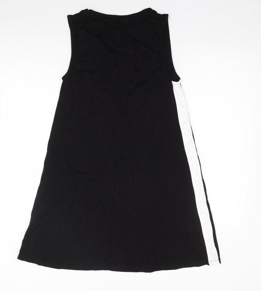 Pull & Bear Womens Black  Viscose Tank Dress  Size S  Crew Neck Pullover