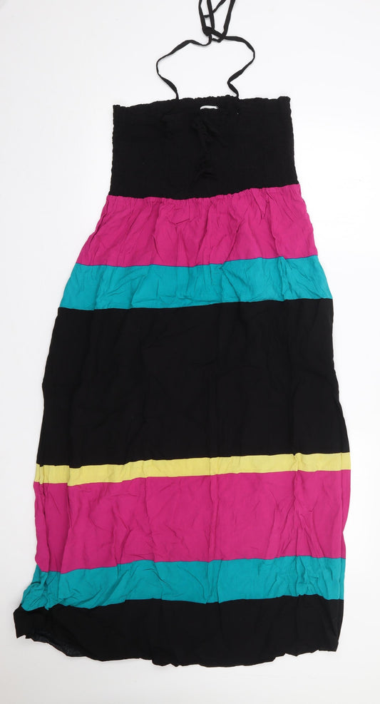 Per Una  Womens Multicoloured Striped Polyester Maxi  Size S  Halter Pullover