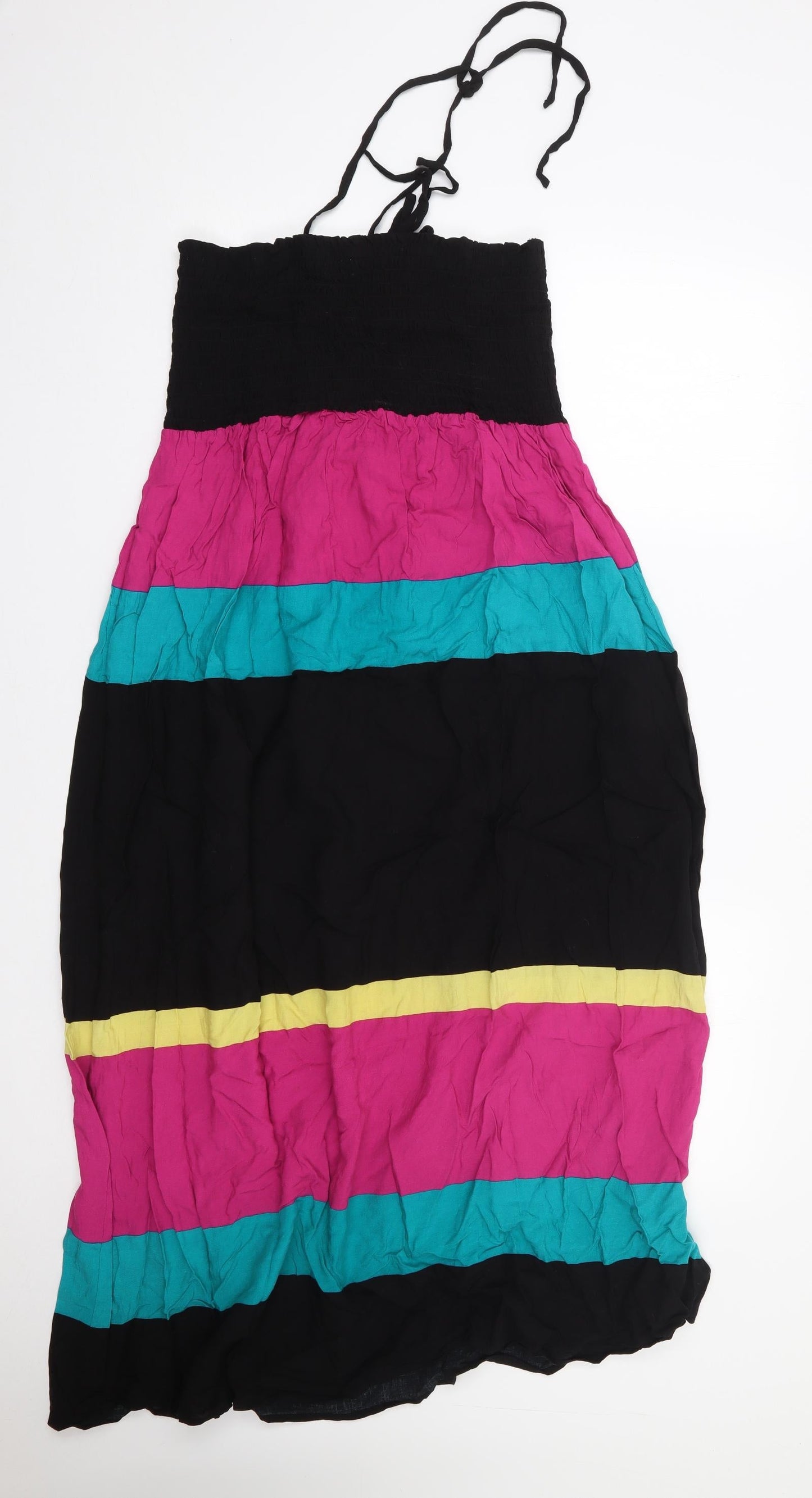 Per Una  Womens Multicoloured Striped Polyester Maxi  Size S  Halter Pullover