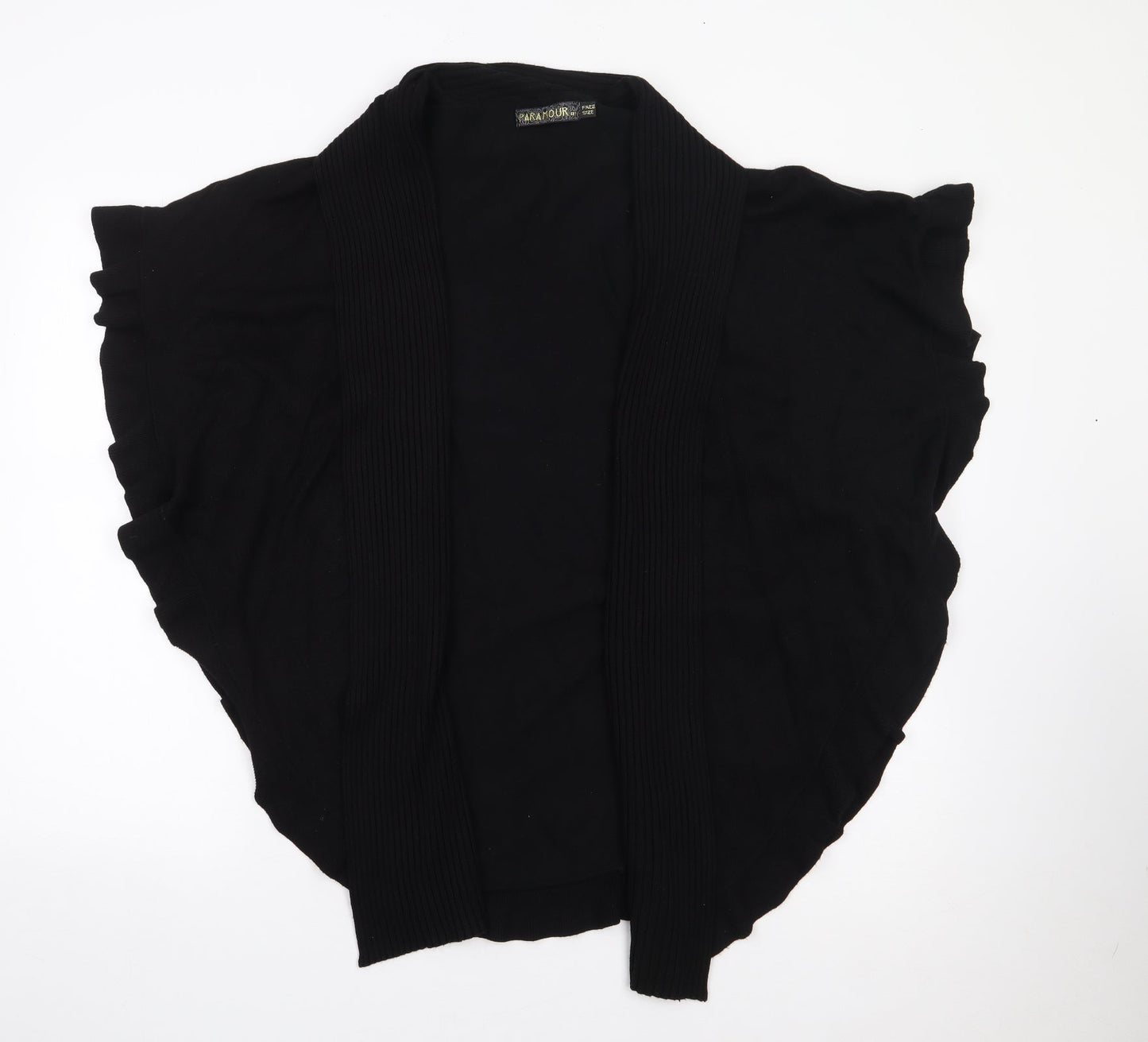 Paramour Womens Black V-Neck  Viscose Cape Jumper One Size