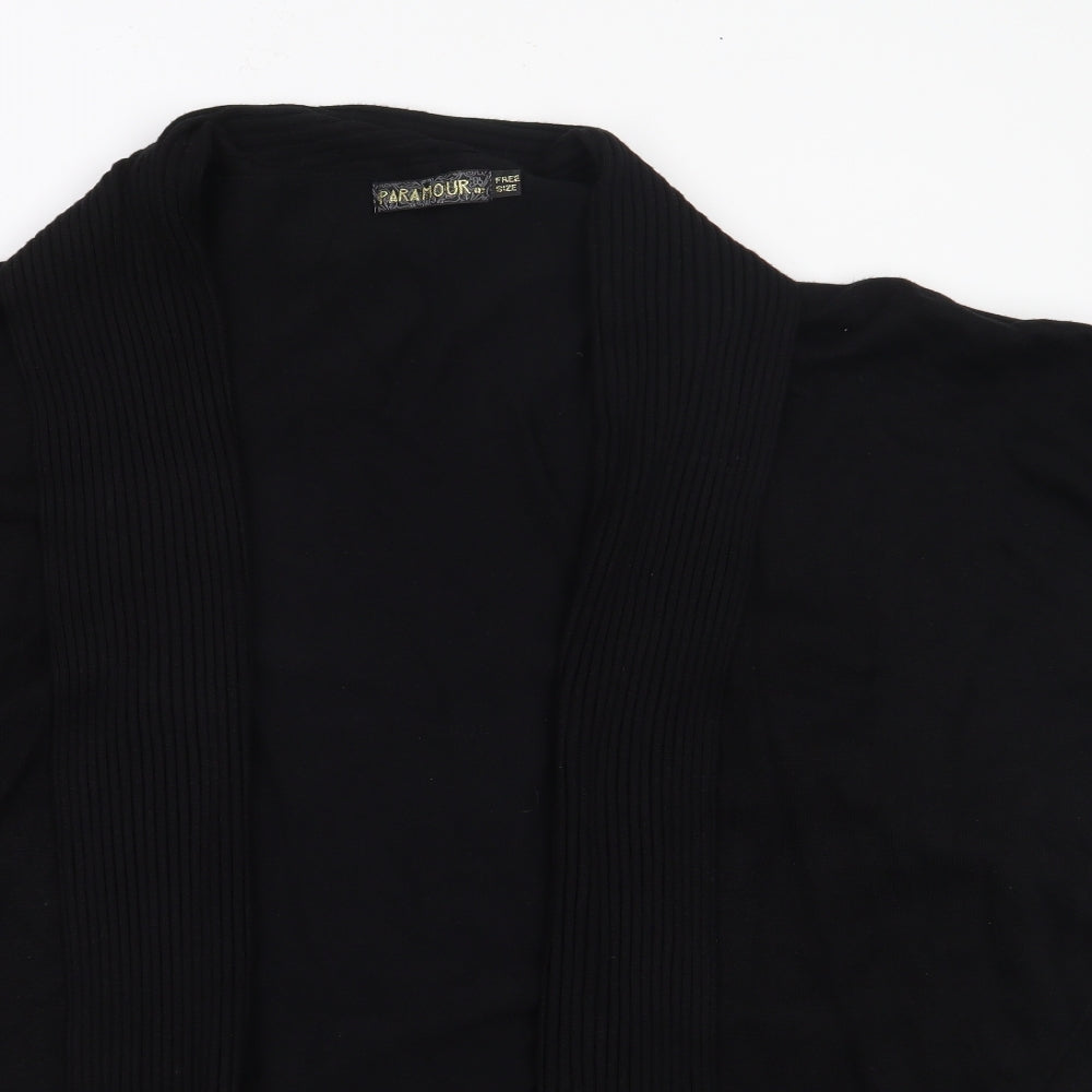 Paramour Womens Black V-Neck  Viscose Cape Jumper One Size
