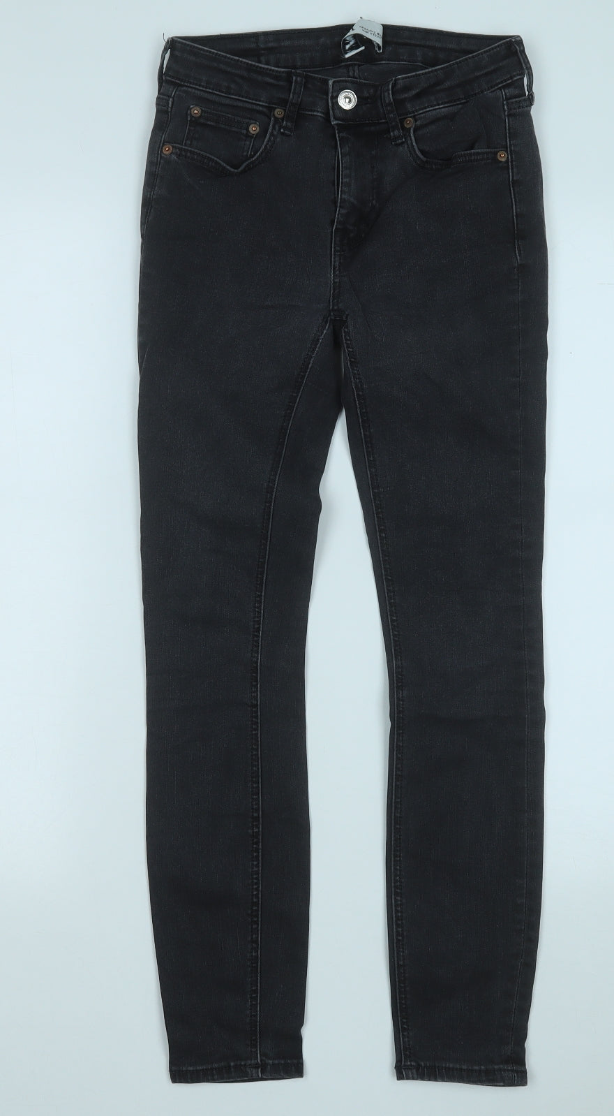 Zara Womens Grey  Cotton Mom Jeans Size 6 L26 in Regular