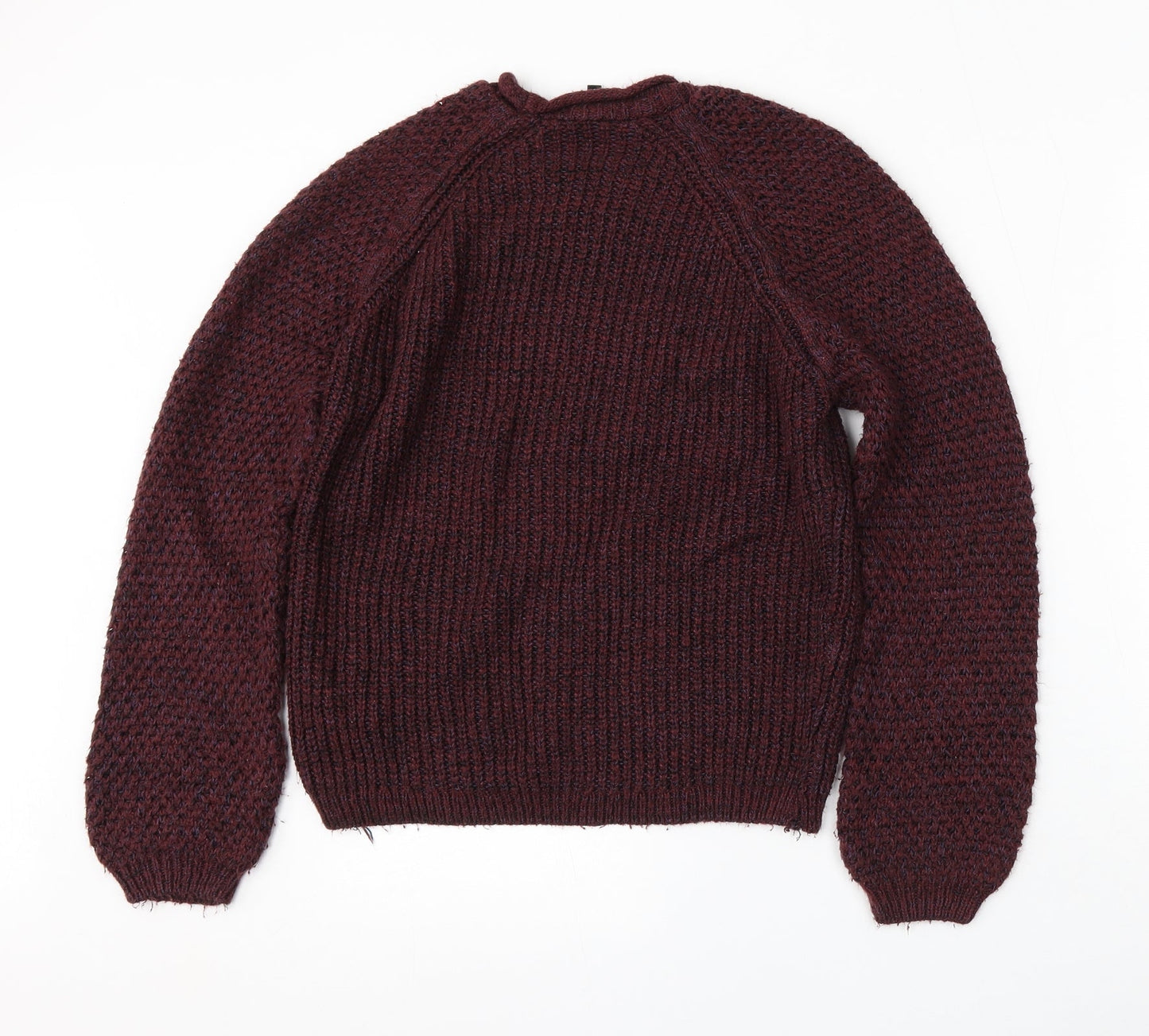 New Look Womens Red Round Neck  Acrylic Pullover Jumper Size 8