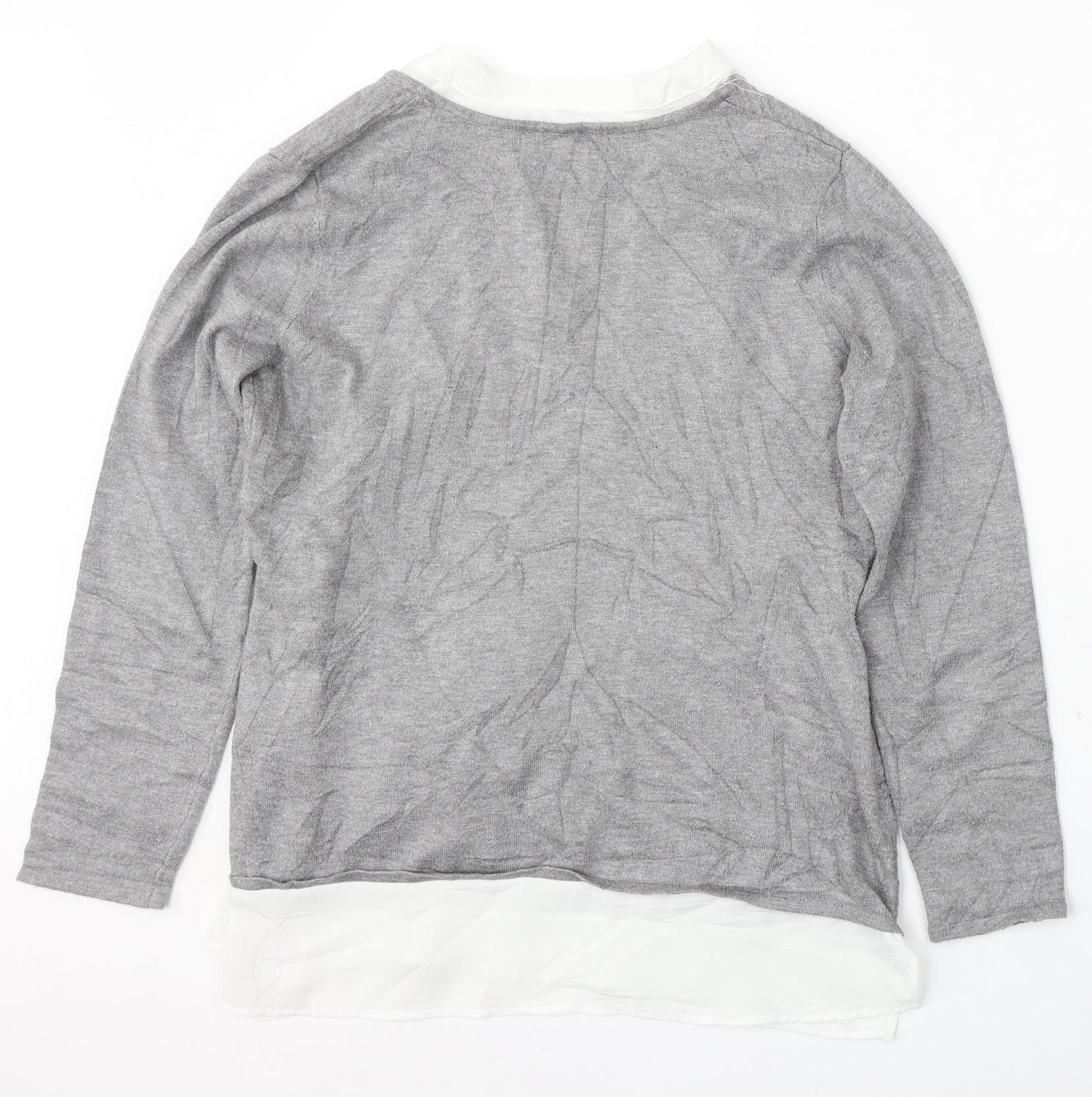 Lakeland Womens Grey V-Neck  Viscose Pullover Jumper Size 12
