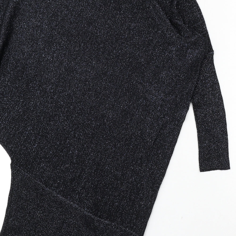 Zara Womens Blue Round Neck  Viscose Pullover Jumper Size S