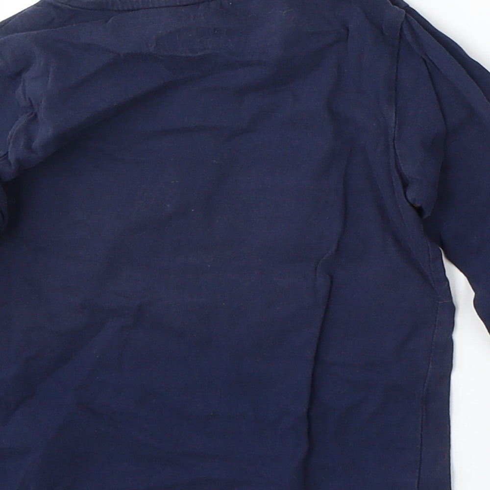 Marks and Spencer Boys Blue  Cotton Basic T-Shirt Size 2-3 Years Round Neck