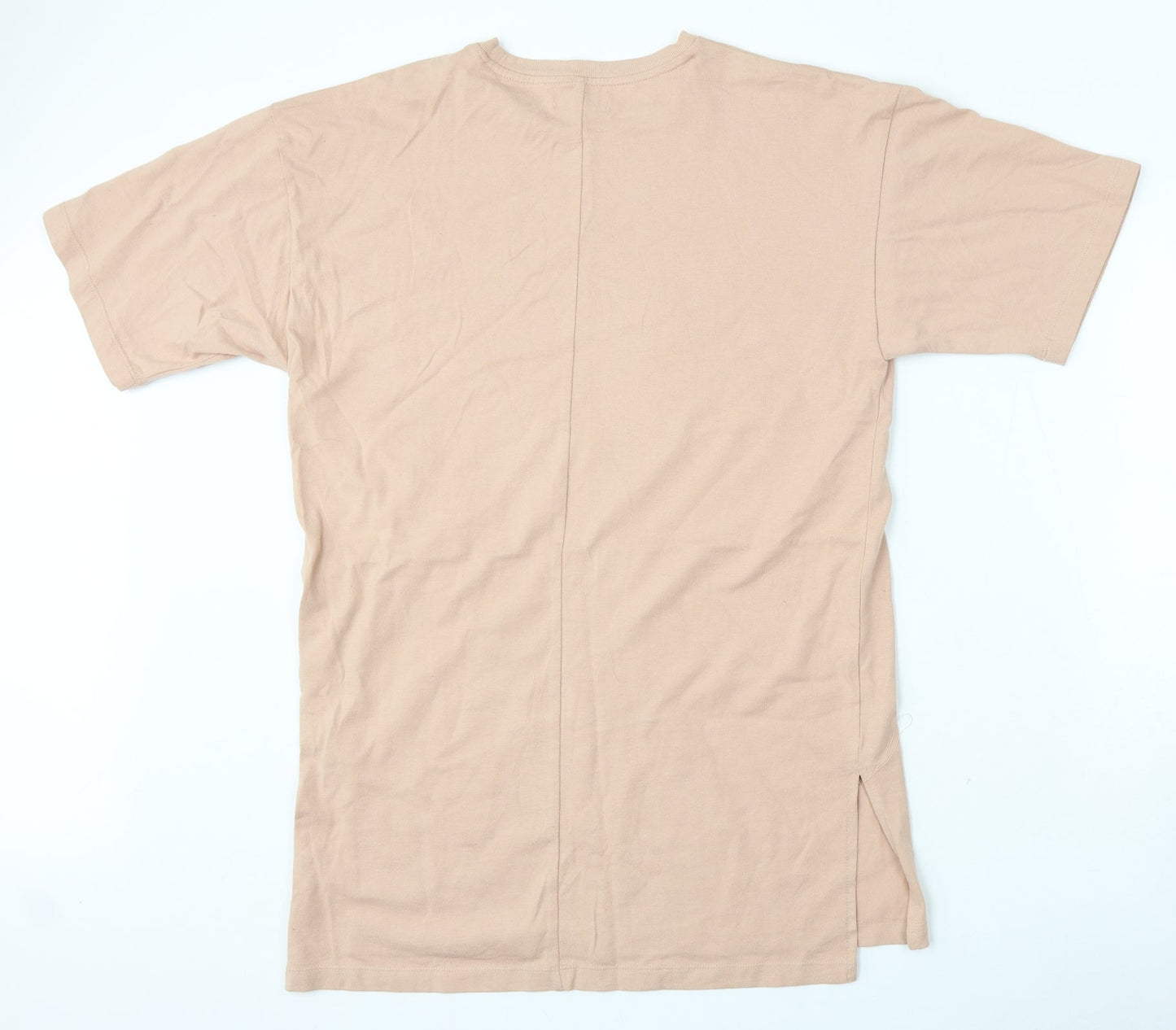 Topshop Womens Pink  Cotton Basic T-Shirt Size 6 Round Neck