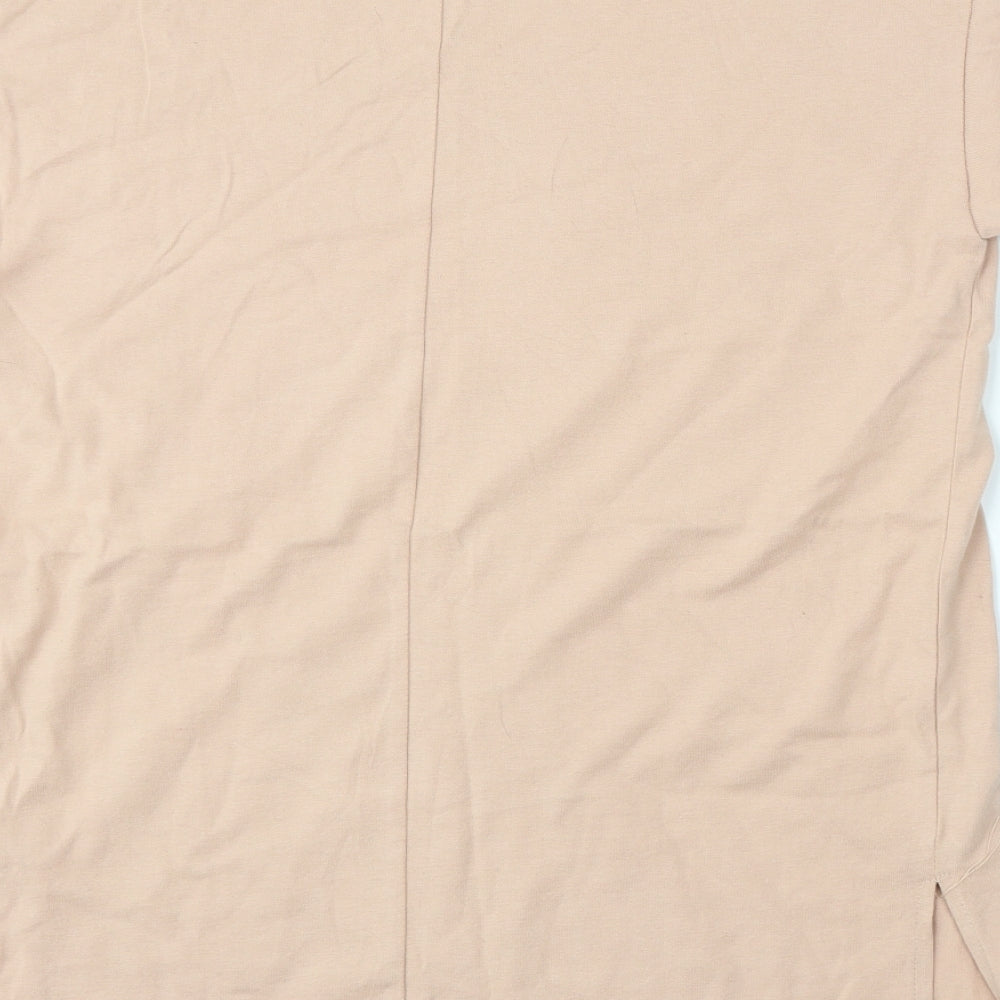 Topshop Womens Pink  Cotton Basic T-Shirt Size 6 Round Neck