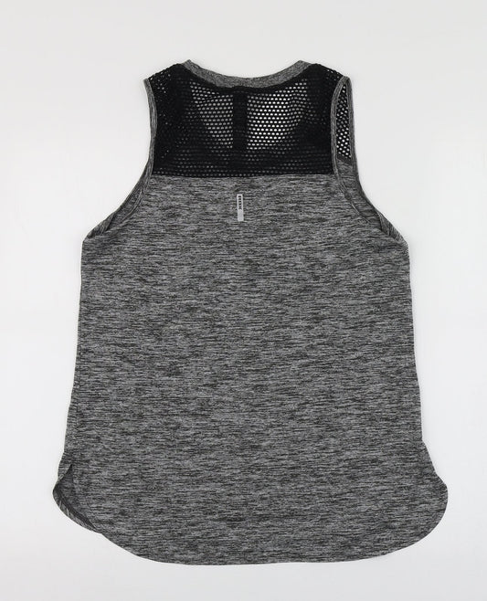 RBX Womens Grey  Polyester Basic T-Shirt Size M Round Neck