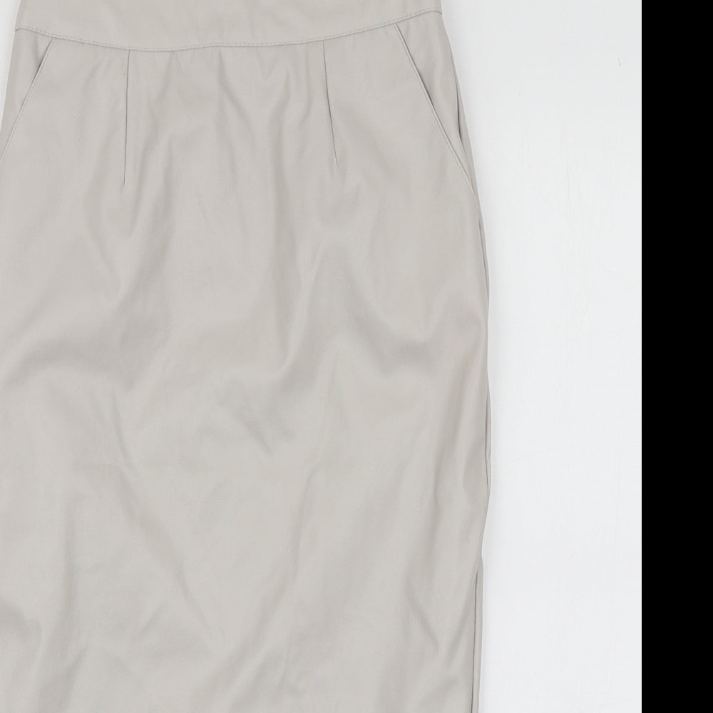 River Island Womens Grey  Polyurethane A-Line Skirt Size 6