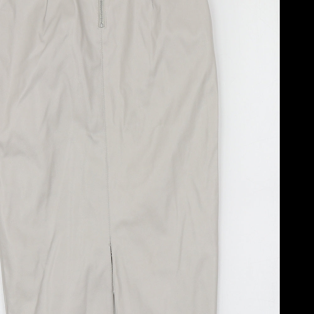 River Island Womens Grey  Polyurethane A-Line Skirt Size 6