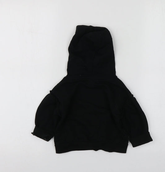 Rives Island Girls Black  Cotton Basic T-Shirt Size 3-6 Months Round Neck