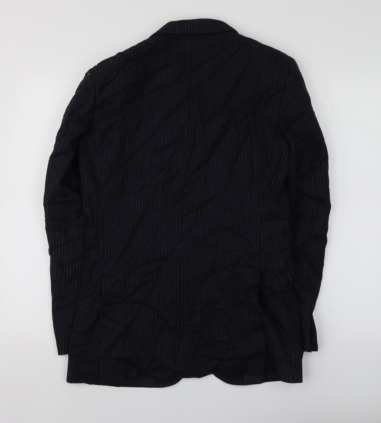 C&A Mens Blue Striped Wool Jacket Suit Jacket Size 36