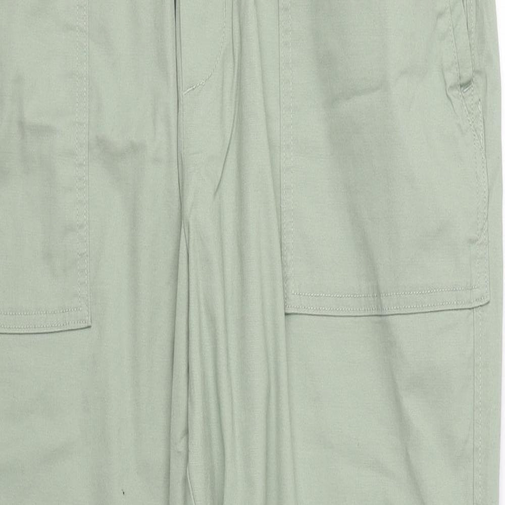 Dunnes Stores Womens Green  Cotton Cargo Trousers Size L L25 in Regular
