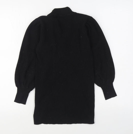 Dunnes Stores Girls Black V-Neck  Polyester Pullover Jumper Size 10-11 Years  Pullover