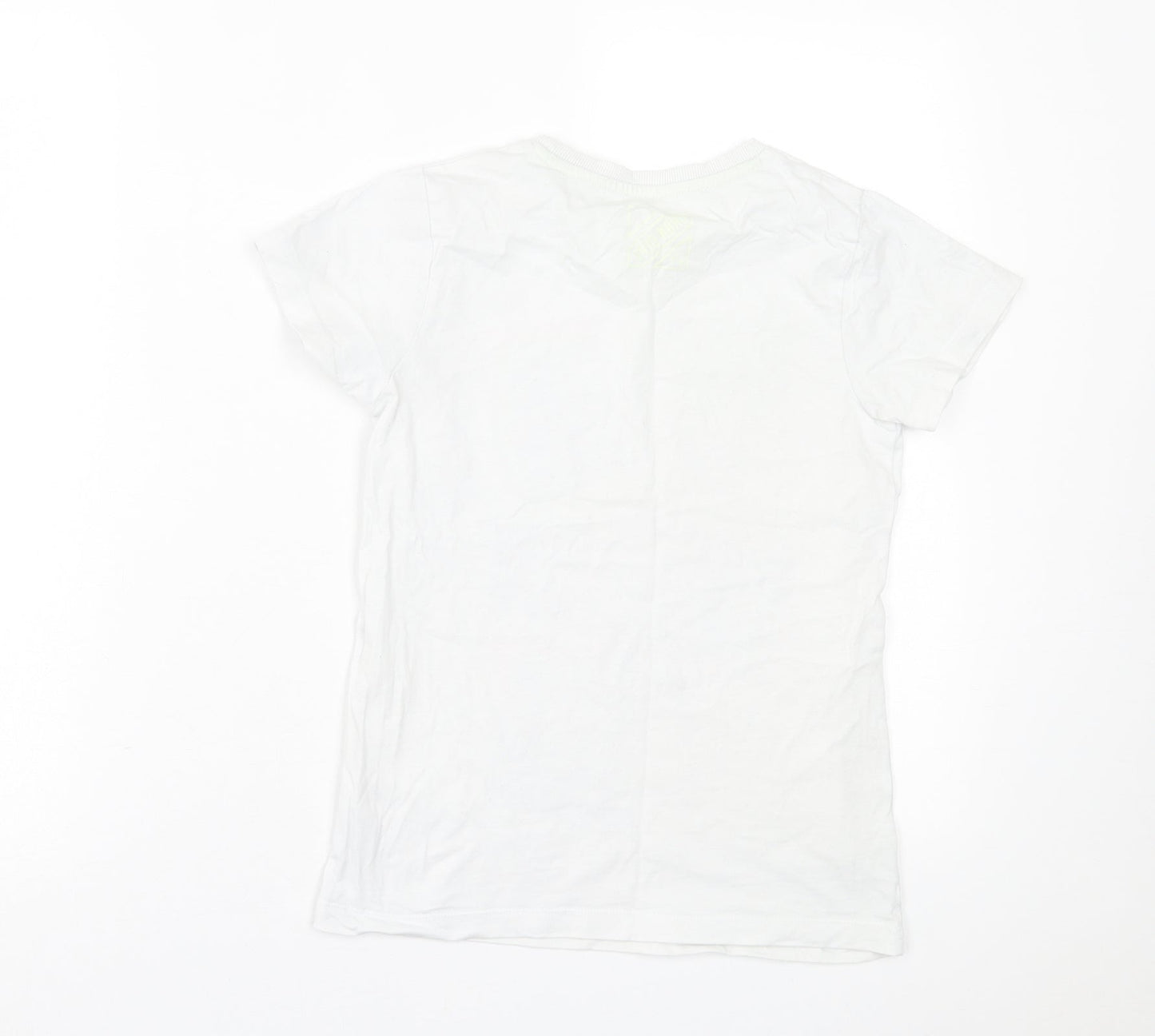 Matalan Girls White  Cotton Basic T-Shirt Size 9 Years Crew Neck Pullover