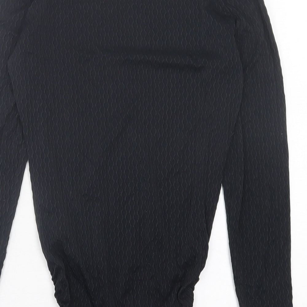 St.Micheal Womens Black  Nylon Bodysuit One-Piece Size 12  Button