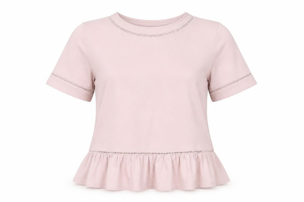 Pull&Bear Womens Pink  Polyester Basic T-Shirt Size M Crew Neck