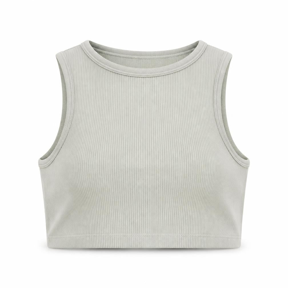 Dunnes Womens Green  Nylon Cropped Tank Size M Crew Neck