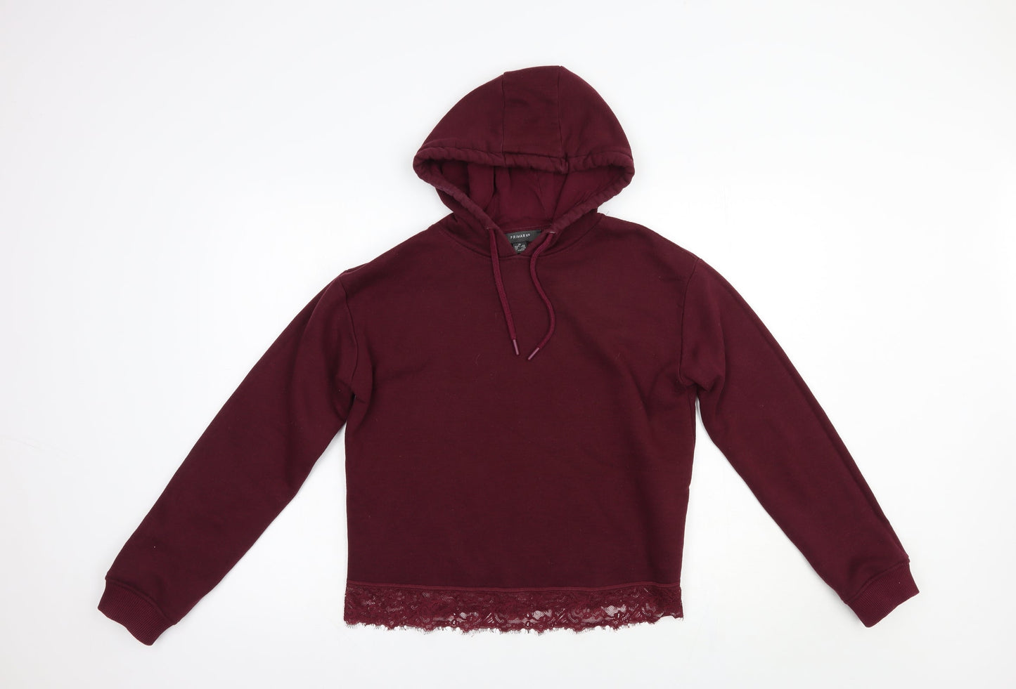 Primark Womens Purple  Polyester Pullover Hoodie Size 8  Pullover - Lace Detail