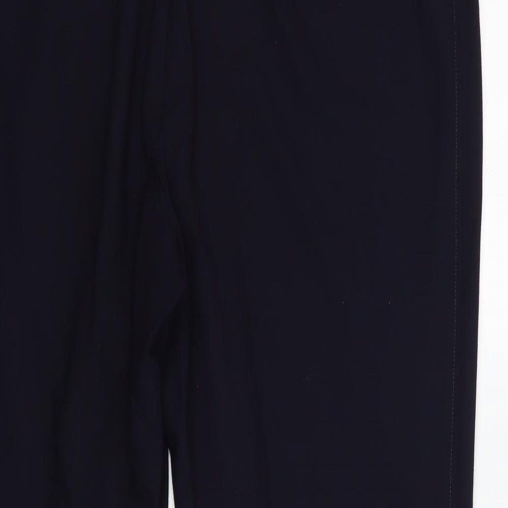 Marks and Spencer Womens Blue  Polyester Dress Pants Trousers Size 18 L27 in Regular Zip