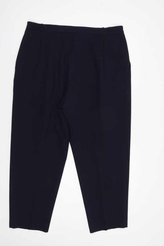 Marks and Spencer Womens Blue  Polyester Dress Pants Trousers Size 18 L26 in Regular Button