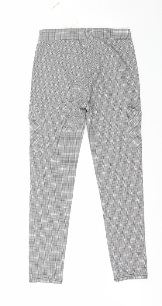 Cherry Koko  Womens Grey Plaid Cotton Trousers  Size M L25.5 in Regular