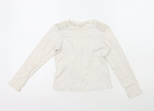 Tammy Girl  Girls White  100% Cotton Basic Casual Size 7-8 Years Crew Neck