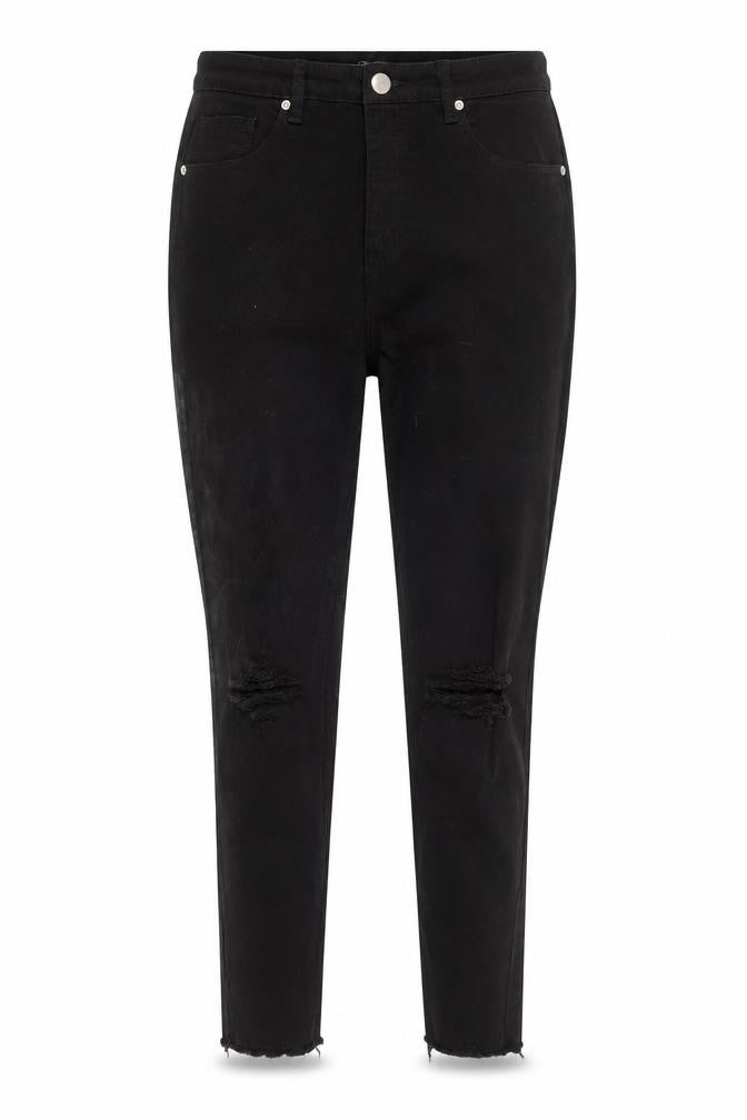 Nasty Gal Womens Black  Cotton Straight Jeans Size 12 L25 in Regular