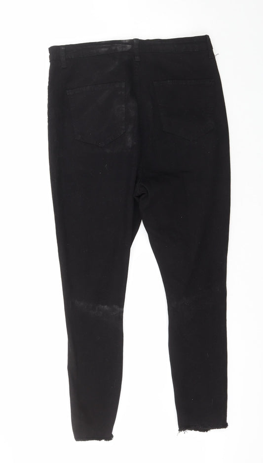 Nasty Gal Womens Black  Cotton Straight Jeans Size 12 L25 in Regular