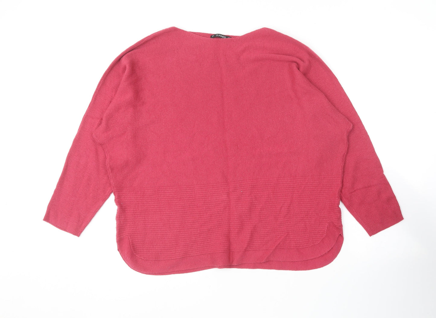 Dunnes Stores Womens Pink Round Neck  Cotton Pullover Jumper Size L