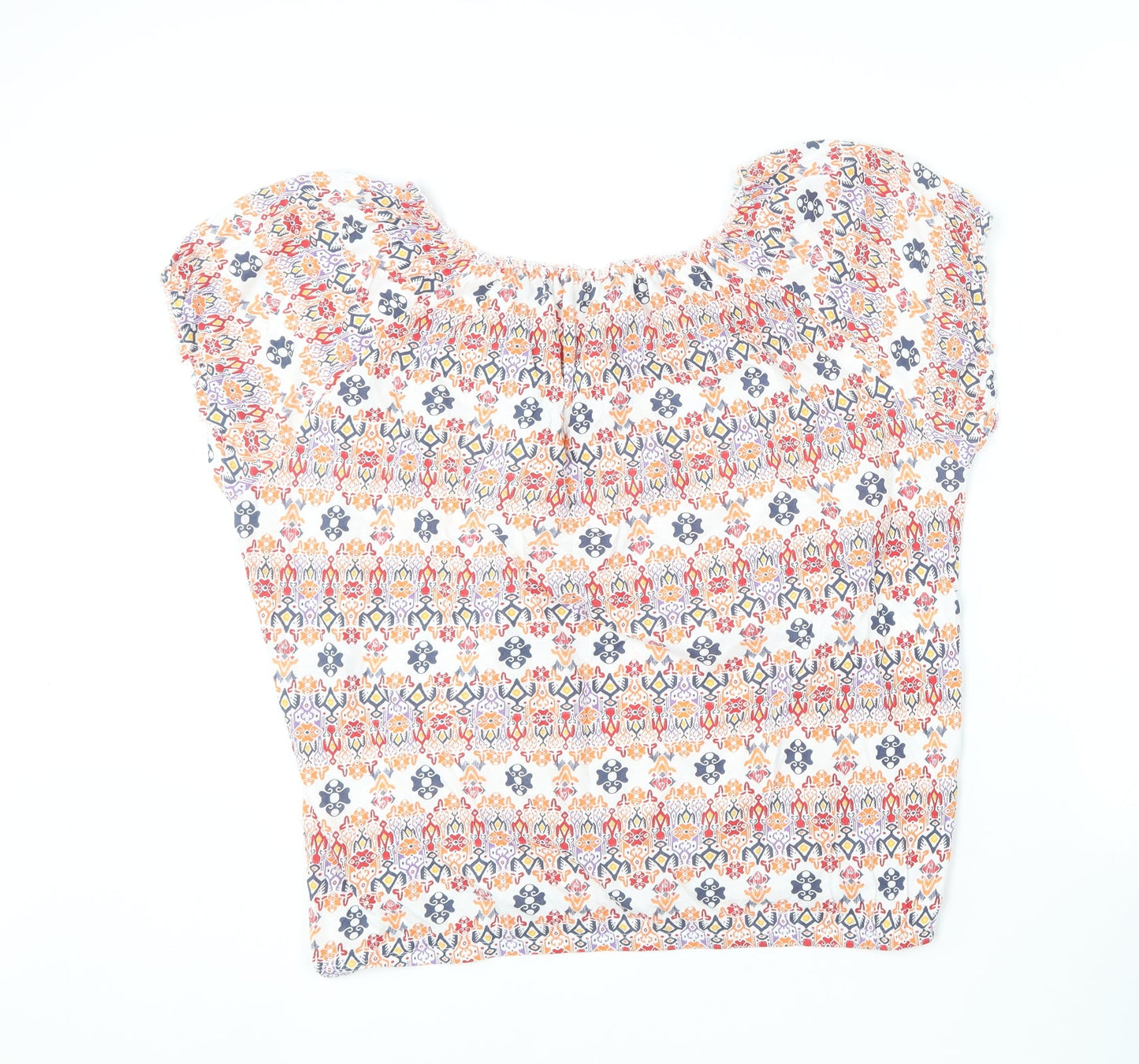 BPC Selection  Womens Multicoloured Geometric Polyester Basic T-Shirt Size XL Off the Shoulder